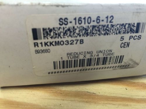 new in box five (5) swagelok  SS-1610-6-12 reducing unions