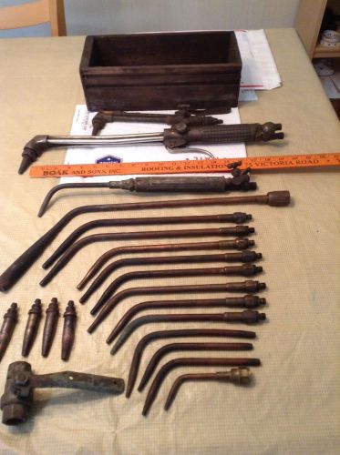 Lot of vintage purox, victor, linde, acetylene + oxygen welding cutting items for sale