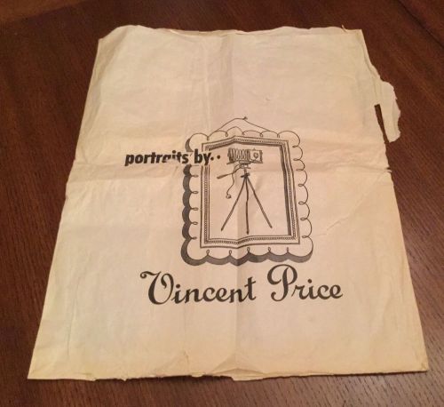 Portraits By Vincent Price Shopping Bag - St. Louis, Mo - 21&#034; X 17&#034; White Paper