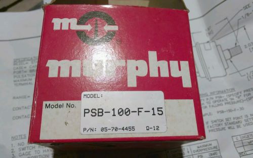 Murphy 0-100 PSI Pressure Switch w/ 15 PSI preset PSB-100-F-15