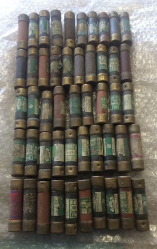Vintage Antique Electric Large Cartridge Fuses Lot of 50 Steampunk All Tested