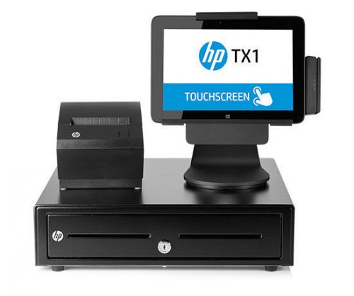 NEW HP TX1 POS 110 Solution Tablet Drawer Receipt Printer Win8.1 1080p J7K81UA