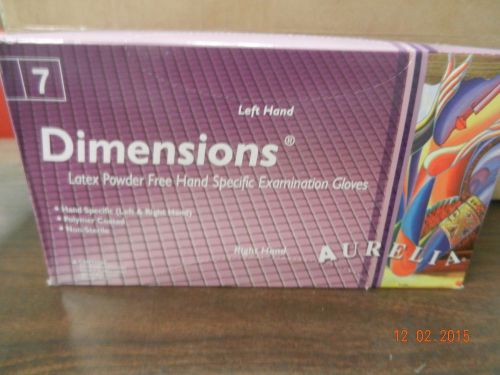 Aurelia Dimension Hand Specific Latex Exam Glove Powder&amp;LatexFree  Sz 7 - 100pcs