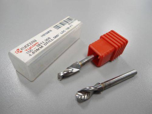 KYOCERA Carbide Micro Drills 4.60mm x 1/2&#034; x 1-1/2&#034; Qty 2 [557]