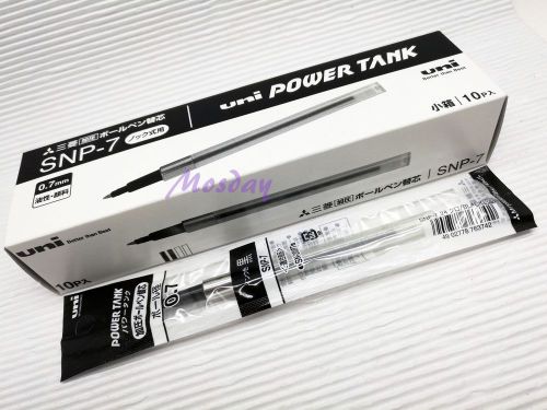 10 pcs Uni-Ball Power Tank SNP-7 for SN-200PT Ballpoint Pen Refills 0.7mm, BLACK