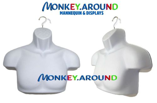 1 MALE MANNEQUIN Upper WHITE DRESS TORSO BODY FORM +1 Hanger-Display Man Shirt