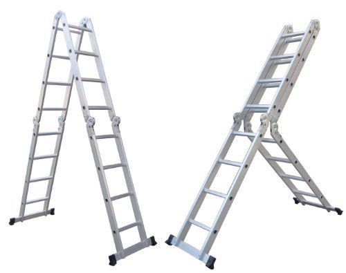 ALEKO 12 Step Multi-Purpose Multiple Position Aluminum Folding Ladder TL-12