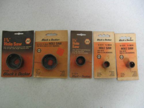 Black &amp; Decker Hole Saws Vintage Assorted Sizes New in Package