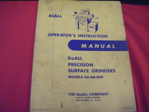 DoAll Surface Grinder D6 Manual