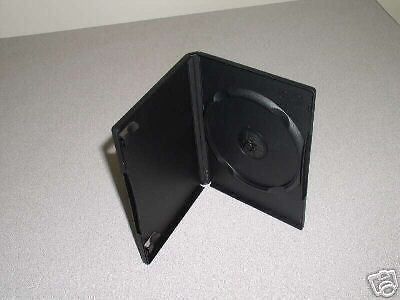 100 New High Quality Single 14mm DVD Cases w/DVD Logo, Black- PSD10