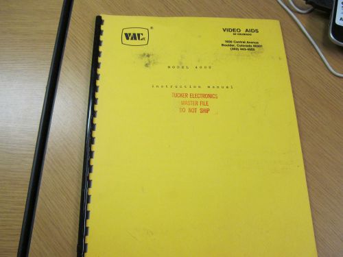 VIDEO AIDS 4000 Multiphase Meter and VIRS Inserter Oper/Service Manual w schem