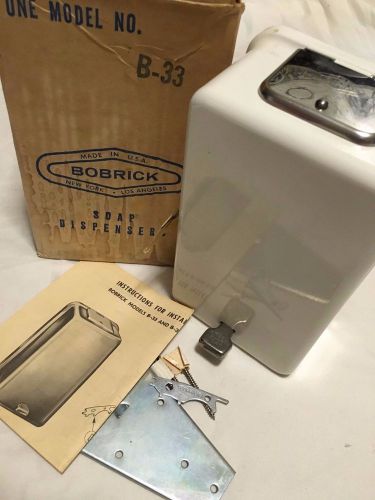Vintage 1967 Bobrick Powdered Soap Dispenser, Unused in box with instructions