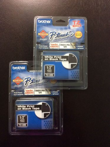 Brother P-Touch. TZ-335 Tape 1/2&#034;  2 Packs