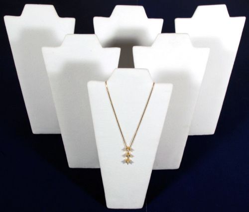 6 White Velvet Pendant Necklace Jewelry Display 9&#034;