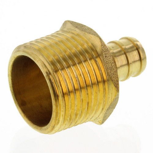 3/4&#034; pex x 1/2&#034; male npt threaded adapter - brass crimp fitting for sale