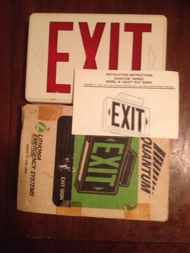 Vintage quantum lithonia exit sign model m 120/277 for sale