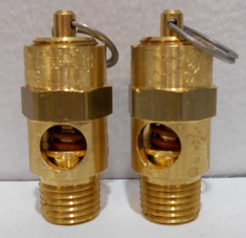 Lot of 2  1/4&#034; 200 psi air compressor safety relief pressure tank pop off valve for sale