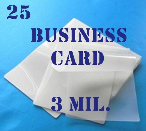 3 MIL Business Card Laminating Laminator Pouches Sheets, 2-1/4 x 3-3/4  25 PK