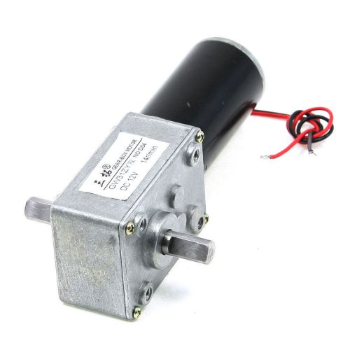 Dc 12v 14rpm high torque 30kg.cm double shaft worm geared motor for sale