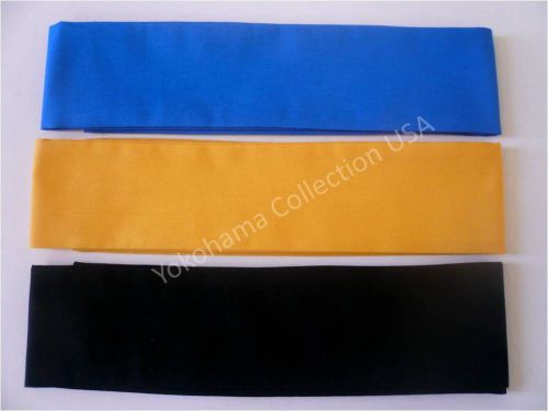 Japanese KUMI Hachimaki Headband Martial Art/ Sports/Blue/Black/Yellow/42&#034; long