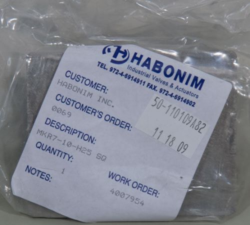 NEW Habonim Actuator Valve Mounting Kit MKR7-10-H25-SQ, ASM PN: 50-110109A82