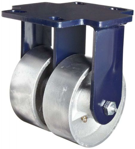 Rwm casters 2-75 series plate caster, rigid, dual wheel, kingpinless, cast iron for sale