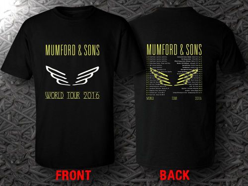 Mumford &amp; Sons 2016 World Tour Date Black T-Shirts Tee Size S - 5XL