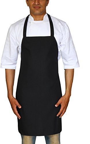 Bistro-garden-craftsmen professional bib apron black spun polyester - set of 12, for sale
