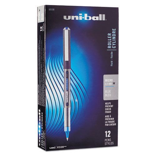 Vision roller ball stick waterproof pen, blue ink, micro, dozen for sale