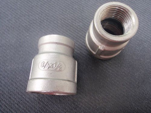 Stainless steel reducer coupling 3/4&#034; x 1/2&#034; npt pipe rc-075-050 for sale