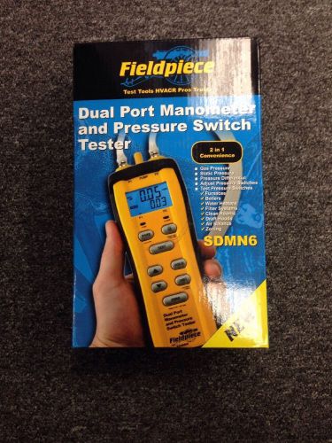 NEW!! Fieldpiece SDMN6 Dual Port Manometer And Pressure Switch Tester
