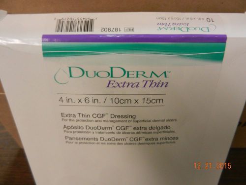 Convatec#187902 DuoDerm Extra Thin Dressing 4&#034;x6&#034; Dented Box Sale!-10 pcs.