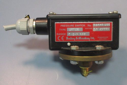 Bailey &amp; Mackey 207CE 0.2 - 4 bar, 5A, 250V~ Pressure Switch Used