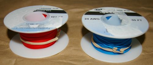 2 x 100&#039; Feet - 24 AWG Wire Spools  Red &amp; Blue