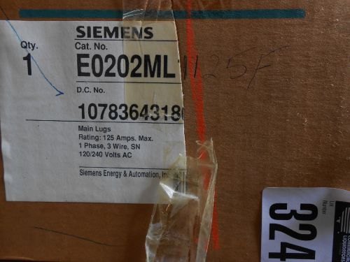 SIEMENS CIRCUIT BREAKER ENCLOSURE E0202ML1125F 125 A 120/240 V SINGLE PHASE