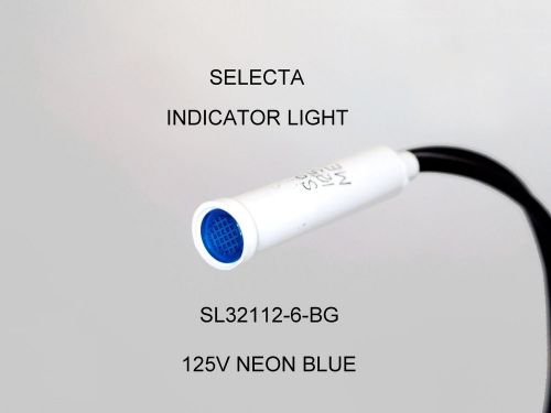 Selecta blue pilot  light sl32112-6-bg new neon 4 inch lead for sale