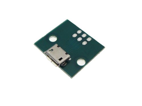 Micro-B USB Breakout Signals Board - Green