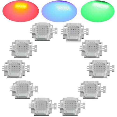 new 10pcs 10W high power RGB change colors led SMD chip bead bulb light for DIY