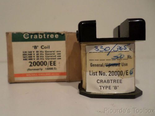 New Crabtree Type B General Use Coil, 50 Hz 330/365V, 20000/EE (16000/5)