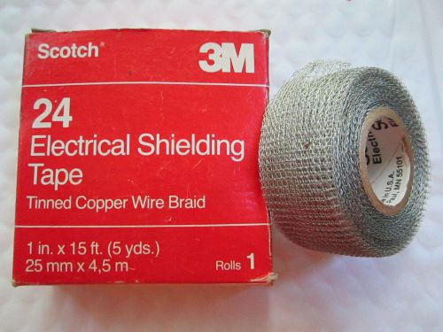 Scotch 3m 24 electrical shielding tape, tinned copper wire braid, 1 in. x 15 ft. for sale