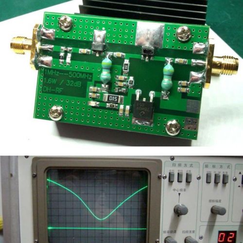 1mhz - 500mhz 1.5w new hf fm vhf uhf rf power amplifier for ham radio + heatsin for sale