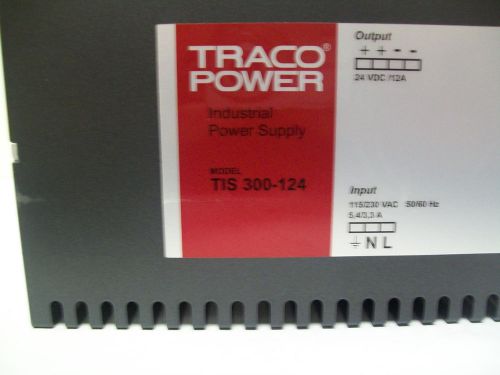 Traco TIS 300-124 Industrial Power Supply In 115/230V-AC  5.4/3.3 A 24V-DC 12 A