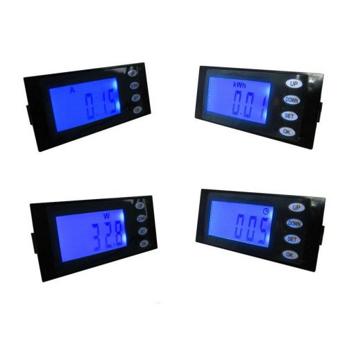 Digital LED Power Meter Monitor Voltage KWh Time Watt Voltmeter Ammeter HG