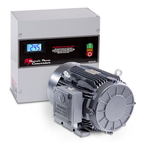 3 hp rotary phase converter - tefc, voltage display, power protected - pc3plv for sale