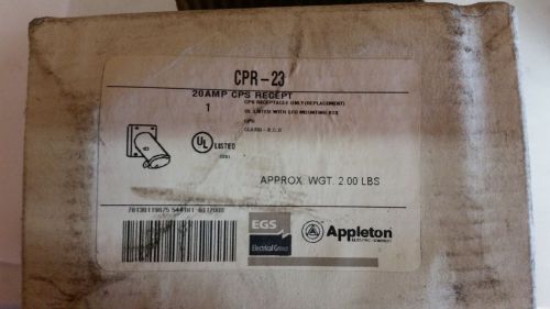 Appleton CPR23 20Amp 3 wire receptacle