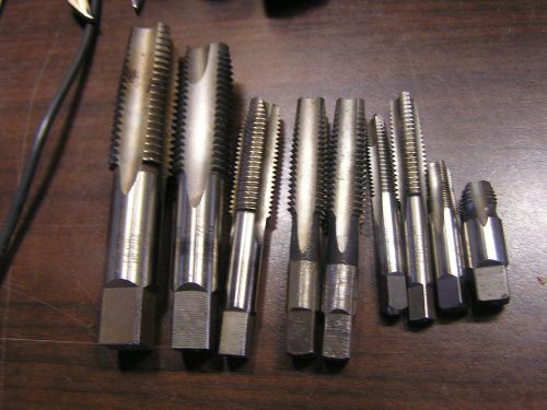 9 USA MADE TAPS 1 X 8, 5/8 X 11, 7/8 X 1, 1/2 X 13,  3/8 X 16 WITH OTHERS