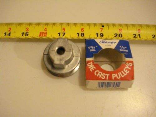 (1402.) die cast pulley 1 3/4&#034; dia 3/8&#034; bore vee belt a for sale
