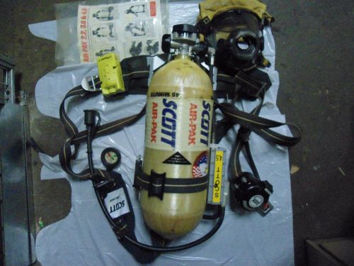 Scott air pak  4500 psi 45 minute tank + mask for sale