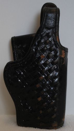Don Hume RH Black Basket Weave Duty Holster H738 36-4&#034; Used
