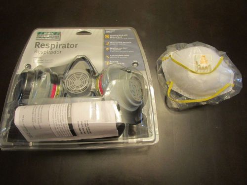 MSA Safety Works Respirator Model 817663. Near mint!  With 1 free 3M  N95 8511.